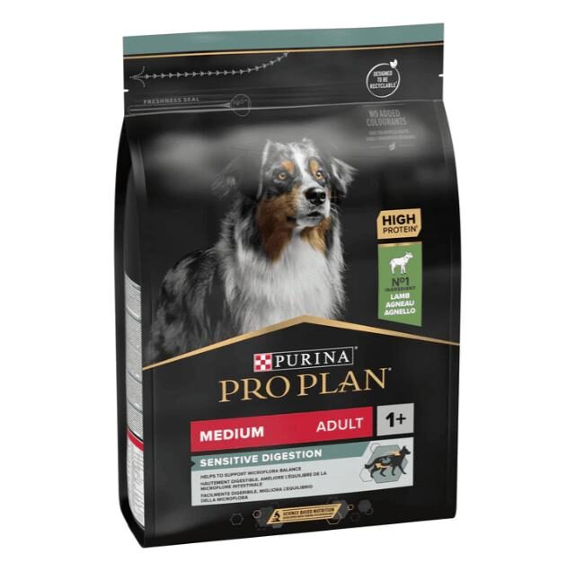 PRO PLAN SENSITIVE DIGESTION MEDIUM ADULT, DRY DOG FOOD WITH LAMB, 3 KG