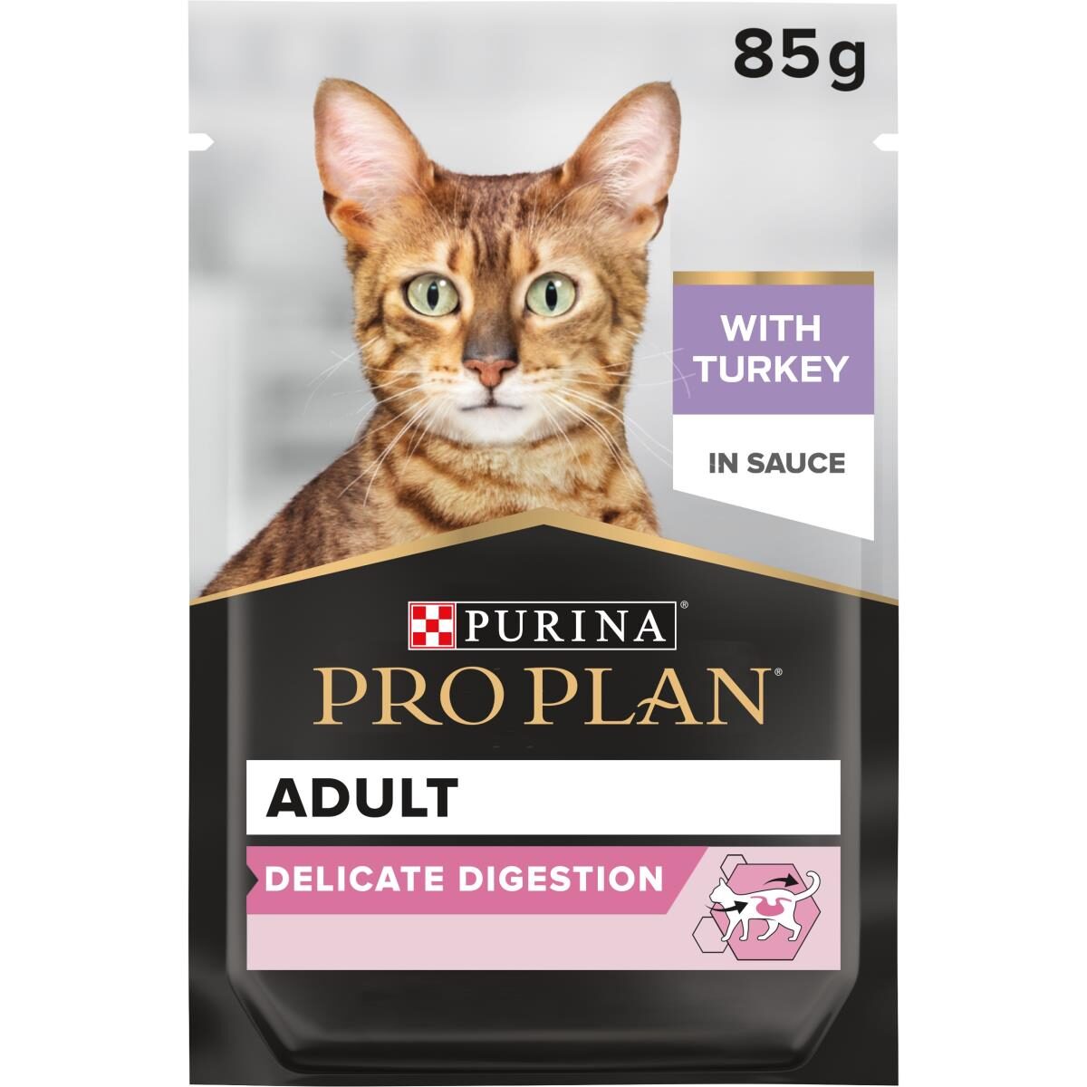 PRO PLAN DELICATE DIGESTION WET CAT FOOD, TURKEY IN GRAVY, 26 X 85G