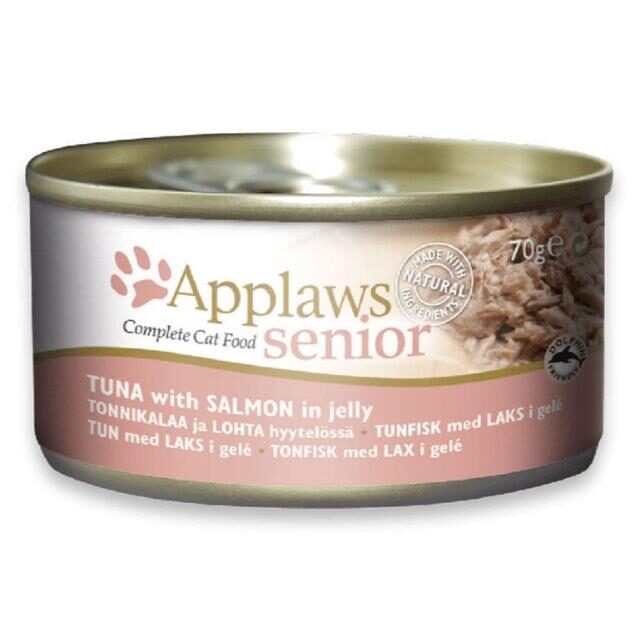 Applaws Tuna with Salmon in Jelly Senior Wet Cat Food 70g Tin