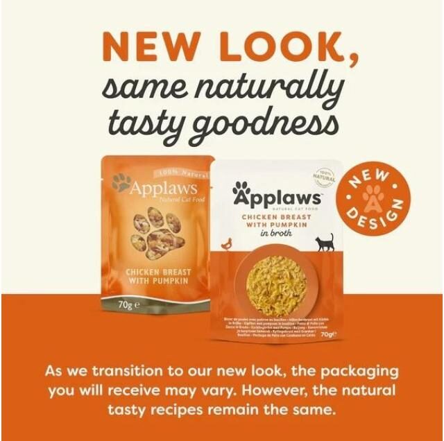 Applaws Chicken with Pumpkin in Broth Wet Cat Food 70g Pouch - Image 2