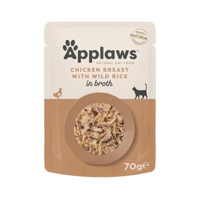 Applaws Chicken with Wild Rice in Broth Wet Cat Food 70g Pouch