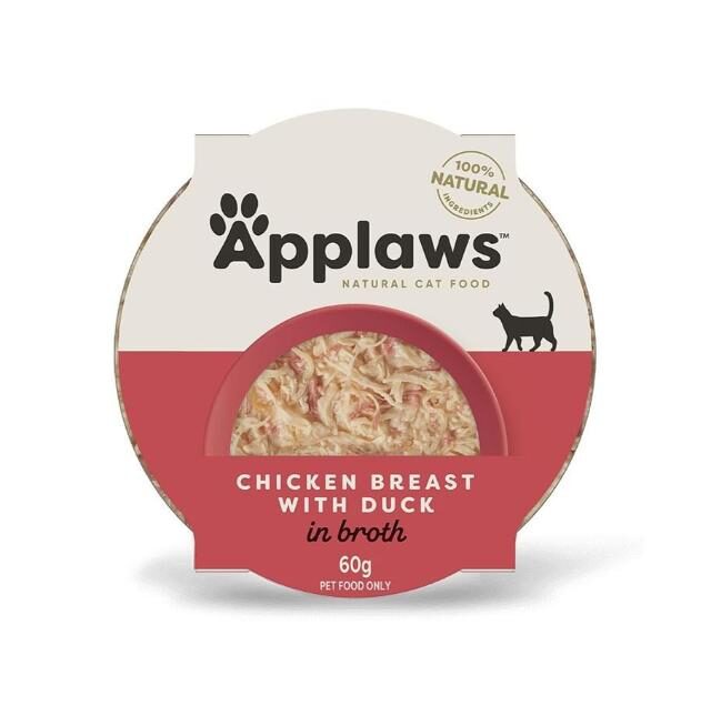 Applaws Chicken Breast with Duck in Broth Wet Cat Food 60g Pot