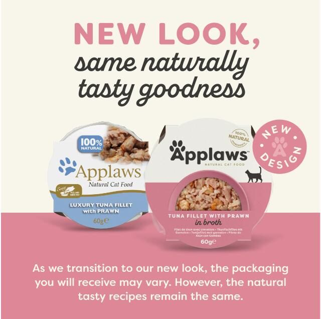 Applaws Tuna with Prawn Adult Wet Cat Food 60g Pot - Image 3