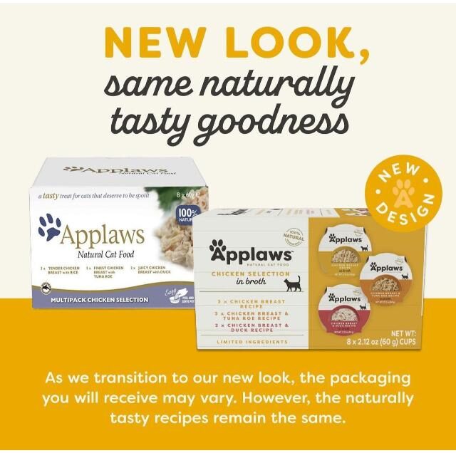 Applaws Chicken Selection in Broth Adult Wet Cat Food 8 x 60g Pot - Image 2