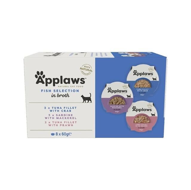 Applaws Fish Selection in Broth Adult Wet Cat Food 8 x 60g Pot