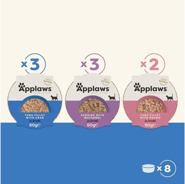 Applaws Fish Selection in Broth Adult Wet Cat Food 8 x 60g Pot - Image 2
