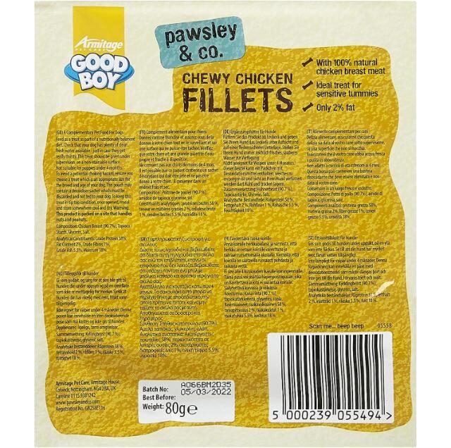 Armitage GOOD BOY Chewy Chicken Fillets, 80g - Image 3