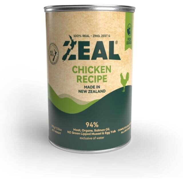 Zeal Grain Free Canned Dog Food 390g – (Chicken Recipe)
