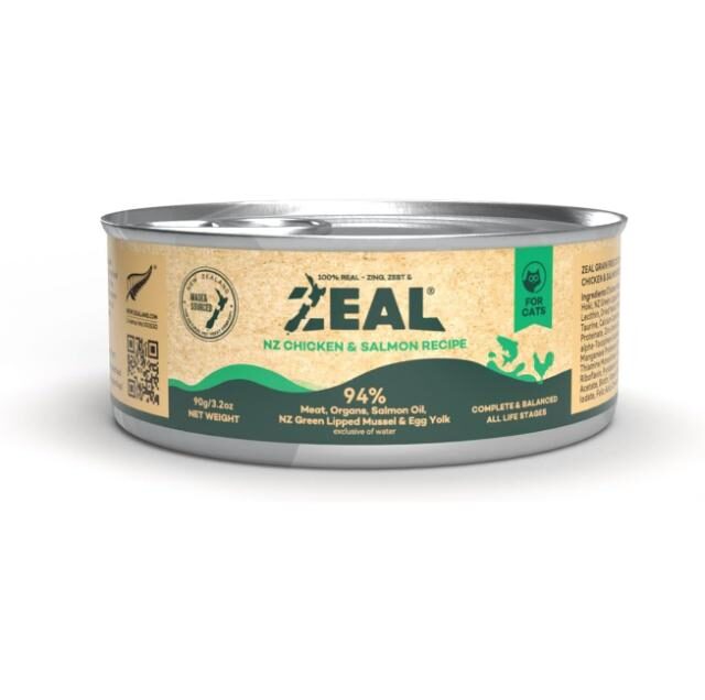 Zeal Grain Free Canned Cat Food 90g – (Chicken & Salmon)