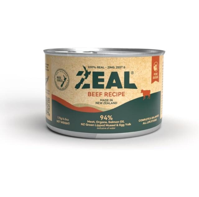 Zeal Grain Free Canned Dog Food 170g – (Beef Recipe)