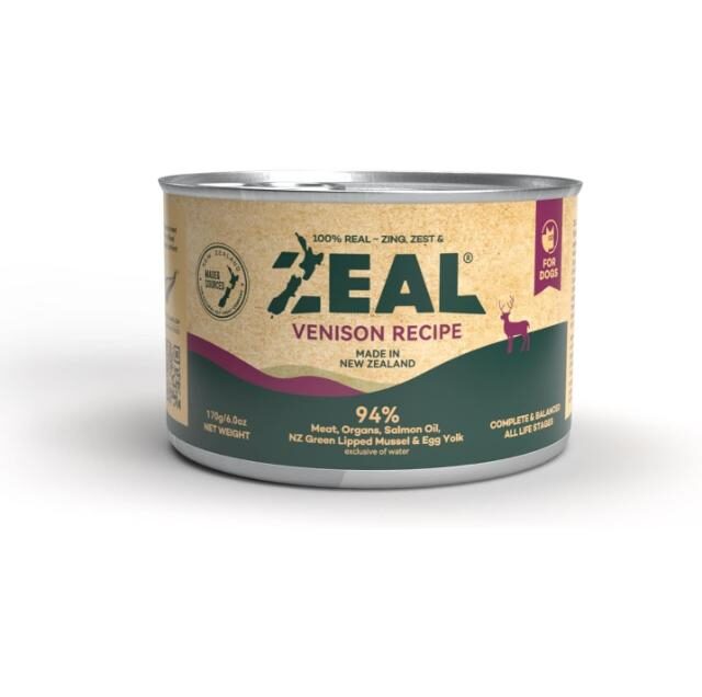 Zeal Grain Free Canned Dog Food 170g – (Venison Recipe)