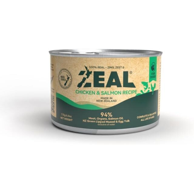 Zeal Grain Free Canned Dog Food 170g – (Chicken & Salmon Recipe)