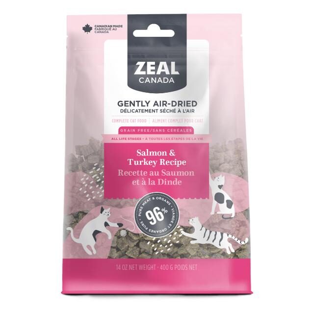 Zeal Gently Air-Dried Salmon and Turkey Recipe for Cats 14oz/400g