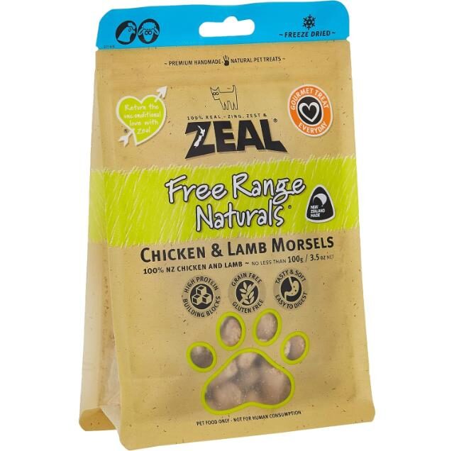 Zeal Free Range Naturals Chicken and Lamb Morsels 100g