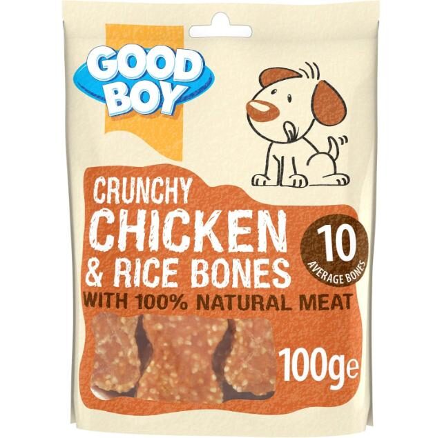 Armitage Good Boy Crunchy Chicken & Rice Bones Dog Treats 100g
