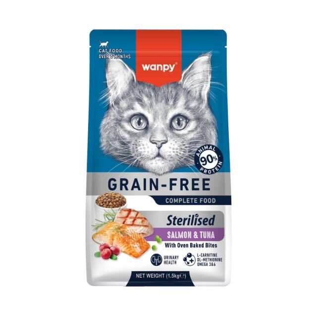 WANPY Grain Free Sterilized Cat Food – Salmon & Tuna Recipe