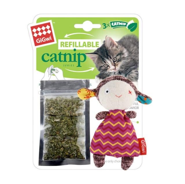 Refillable Catnip (Sheep) with 3 Catnip Teabags in Ziplock bag - Image 3