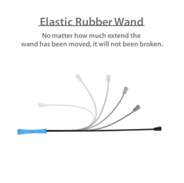 GiGwi Catwand Feather Teaser with natural feather, plush tail and TPR handle - Image 3