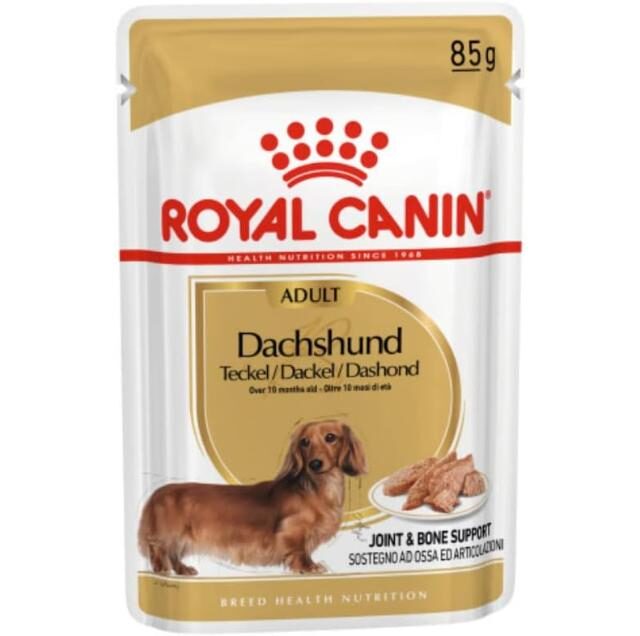 Royal Canin BHN Dachshund Adult Wet Food Pouches Box of 12x85g Breed Health Nutrition Dog Food