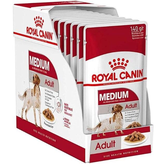 Royal Canin WET FOOD - SHN MEDIUM ADULT 10X140G (POUCHES)