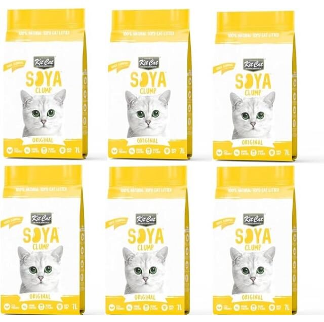 Kit Cat Soya Clump Soybean Litter - 7L-Pack of 6