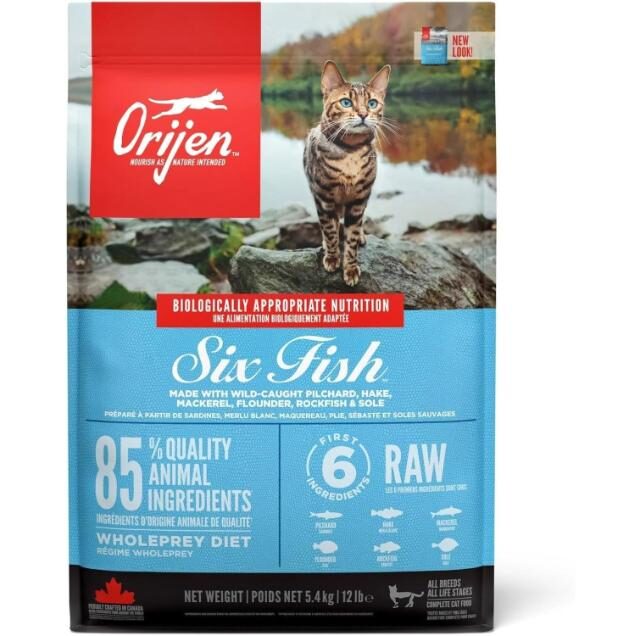 Orijen Six Fish Formula Protein-Rich Grain Free Diet Cat Dry Food