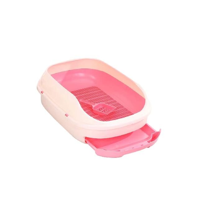 Saas 2-Layer Cat Litter Tray 56x45x23 CM (Pink)